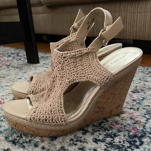Wedges with beautiful crotchet detailing!